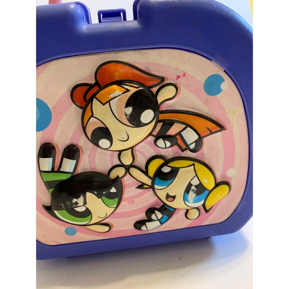 Power Puff Girls Vintage Purple Plastic Hard Case Lunchbox - Picture 4 of 5